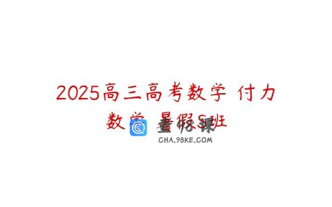 2025高三高考数学 付力数学 暑假S班