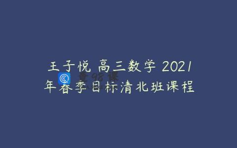 王子悦 高三数学 2021年春季目标清北班课程