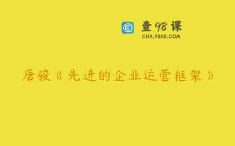唐骏《先进的企业运营框架》