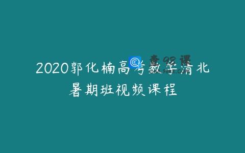 2020郭化楠高考数学清北暑期班视频课程