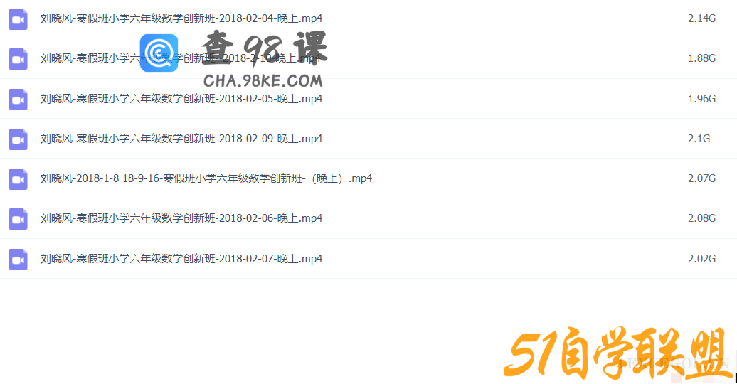 刘晓凤 2018寒 六年级数学寒假创新班 7讲完结
