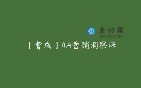 【曹成】4A营销洞察课
