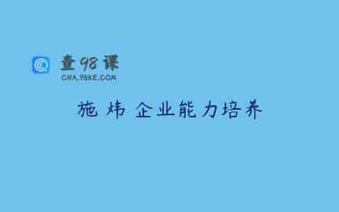 施 炜 企业能力培养