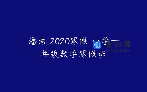 潘浩 2020寒假 小学一年级数学寒假班