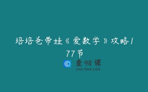 培培爸带娃《爱数学》攻略177节