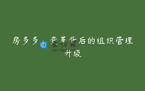 房多多：变革背后的组织管理升级
