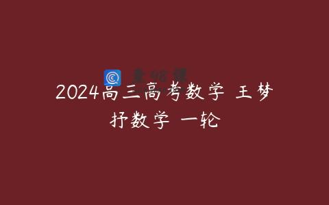 2024高三高考数学 王梦抒数学 一轮
