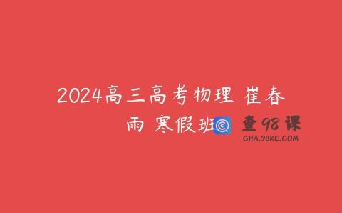 2024高三高考物理 崔春雨 寒假班