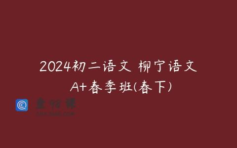 2024初二语文 柳宁语文 A+春季班(春下)