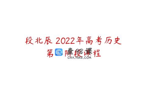 段北辰 2022年高考历史第二阶段课程