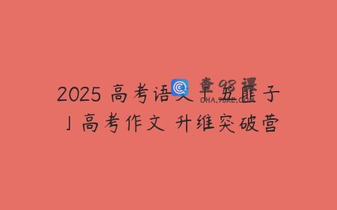 2025 高考语文「五匪子」高考作文 升维突破营
