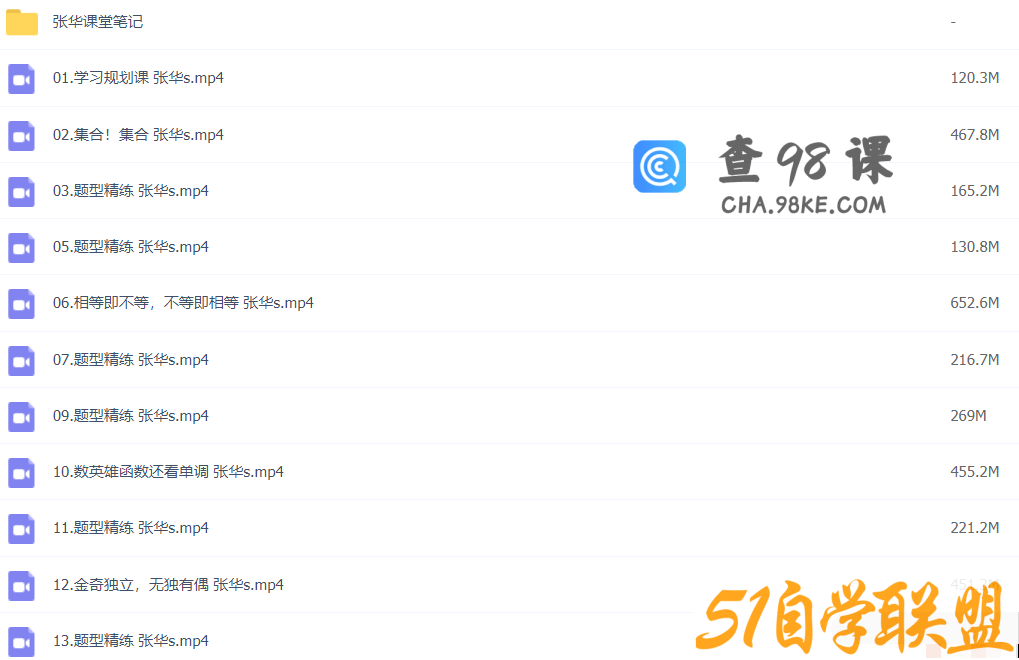 张华 2022暑 高一数学暑假冲顶班 15讲完结百度网盘