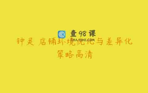 钟灵 店铺环境优化与差异化策略高清