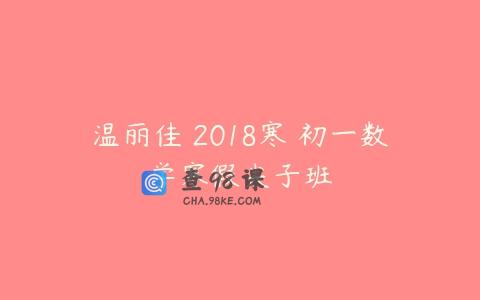 温丽佳 2018寒 初一数学寒假尖子班