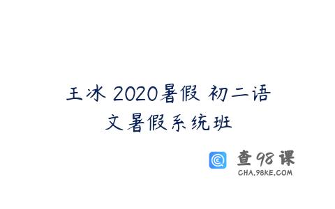 王冰 2020暑假 初二语文暑假系统班