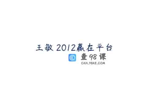 王敏 2012赢在平台