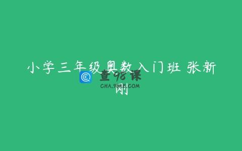 小学三年级奥数入门班 张新刚