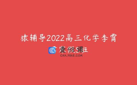 猿辅导2022高三化学李霄君寒假S班