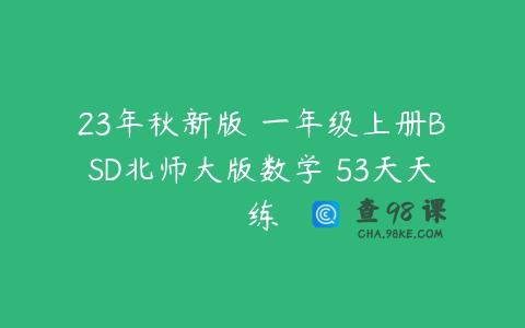 23年秋新版 一年级上册BSD北师大版数学 53天天练