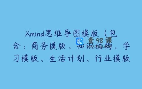 Xmind思维导图模版（包含：商务模版、知识结构、学习模版、生活计划、行业模版）