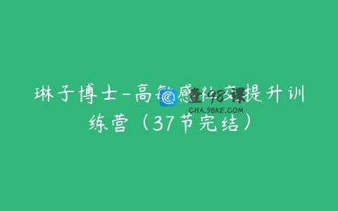 琳子博士-高敏感社交提升训练营（37节完结）