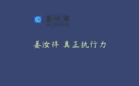 姜汝祥 真正执行力