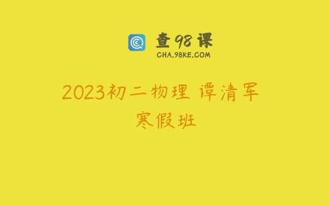 2023初二物理 谭清军 寒假班