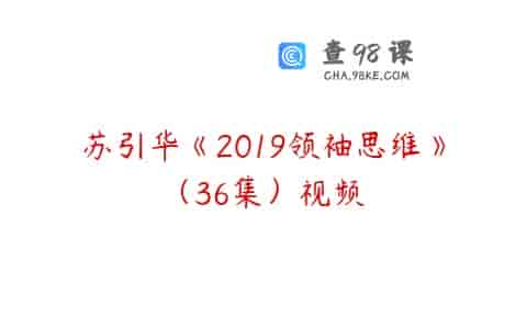 苏引华《2019领袖思维》（36集）视频