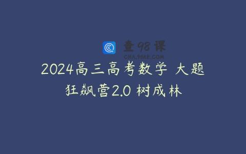 2024高三高考数学 大题狂飙营2.0 树成林