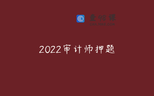 2022审计师押题