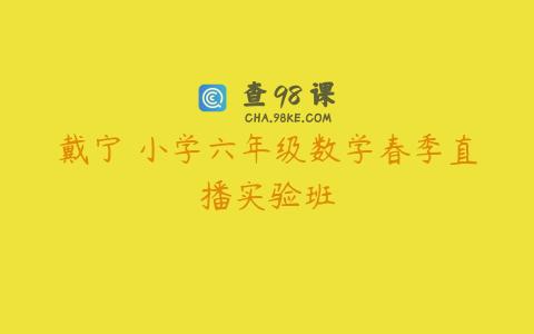 戴宁 小学六年级数学春季直播实验班