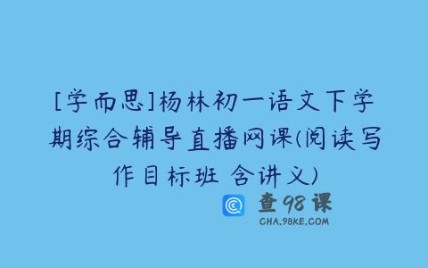 [学而思]杨林初一语文下学期综合辅导直播网课(阅读写作目标班 含讲义)
