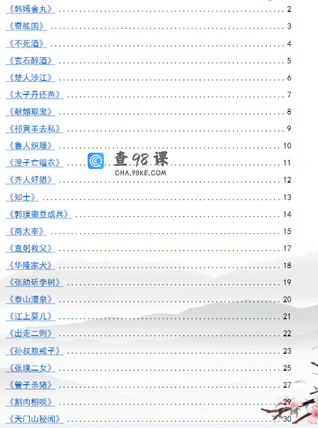 初中中考必刷50篇文言文  含答案