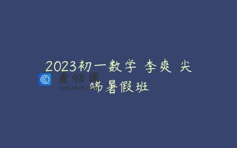 2023初一数学 李爽 尖端暑假班