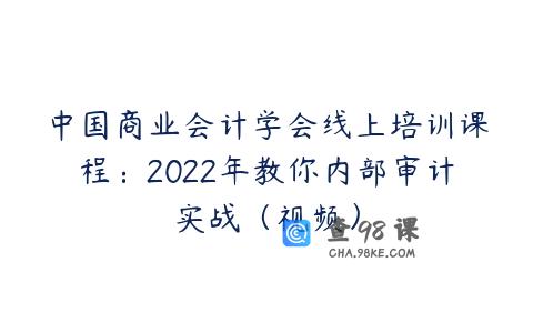 中国商业会计学会线上培训课程：2022年教你内部审计实战（视频）