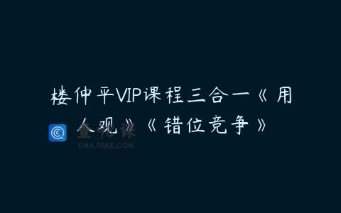 楼仲平VIP课程三合一《用人观》《错位竞争》