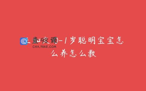 王如文 0-1岁聪明宝宝怎么养怎么教