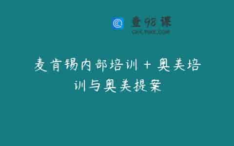 麦肯锡内部培训 + 奥美培训与奥美提案