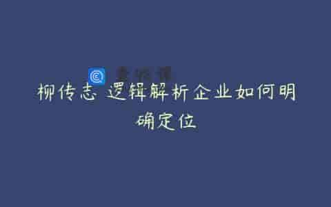 柳传志 逻辑解析企业如何明确定位