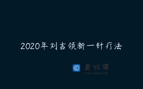 2020年刘吉领新一针疗法