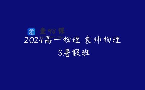 2024高一物理 袁帅物理 S暑假班