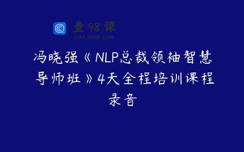 冯晓强《NLP总裁领袖智慧 导师班》4天全程培训课程录音