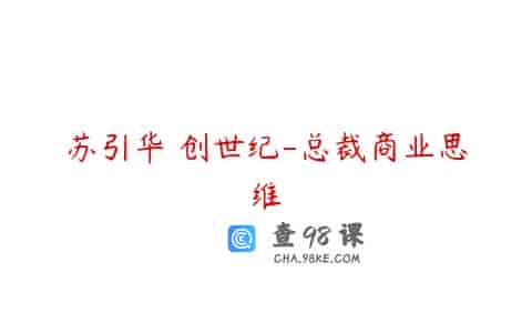 苏引华 创世纪-总裁商业思维