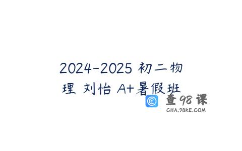 2024-2025 初二物理 刘怡 A+暑假班