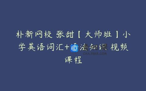 朴新网校 张甜【大师班】小学英语词汇+语法知识 视频课程