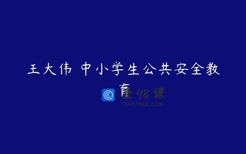王大伟 中小学生公共安全教育