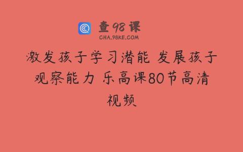 激发孩子学习潜能 发展孩子观察能力 乐高课80节高清视频