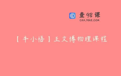 【牛小悟】王文博物理课程