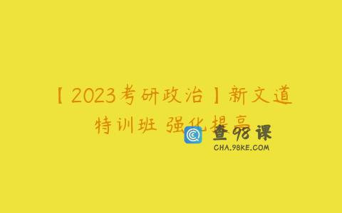 【2023考研政治】新文道特训班 强化提高