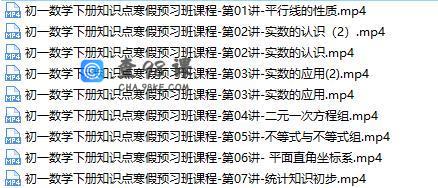 [GT课堂-寒假]初一数学下册知识点预习直播视频课程(刘老师 通用版)